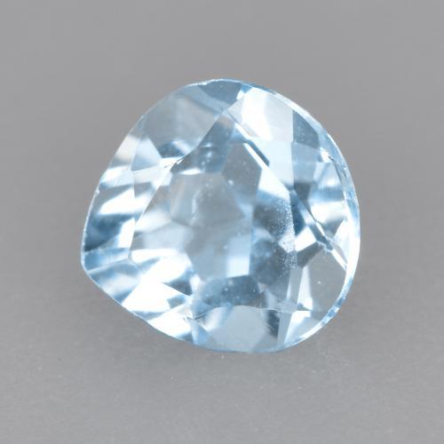 Acquamarina naturale blu da 0,42 ct, taglio a pera, VS