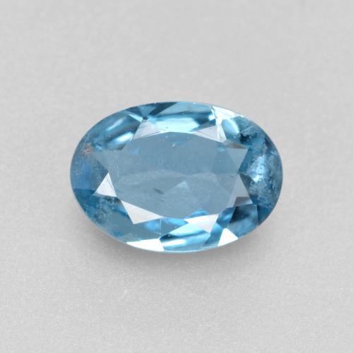 Acquamarina naturale blu da 0,41 ct, taglio ovale, VS-SI
