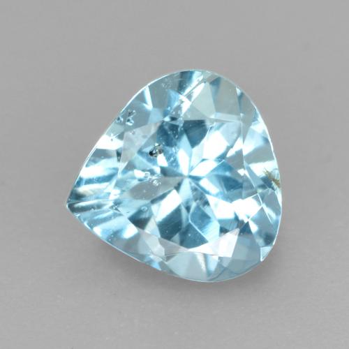 Acquamarina naturale blu da 0,38 ct, taglio a pera, SI