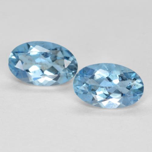 Acquamarina naturale blu da 0,41 ct, taglio ovale, VS-SI