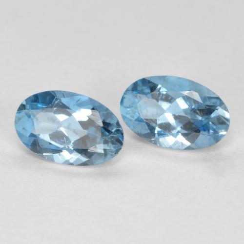 Acquamarina naturale blu da 0,41 ct, taglio ovale, VS-SI