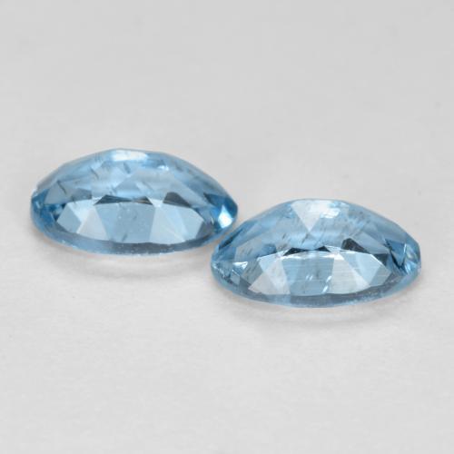Acquamarina naturale blu da 0,41 ct, taglio ovale, VS-SI