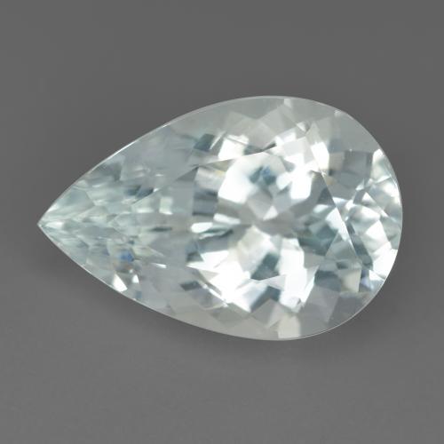 Acquamarina Bianco verdastro molto chiaro naturale da 4.52 ct, Forma a pera, VVS