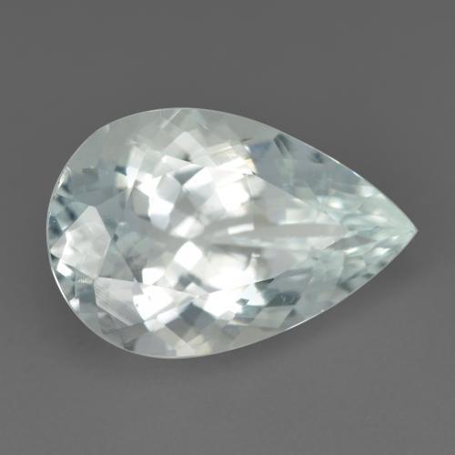 Acquamarina Bianco verdastro molto chiaro naturale da 4.52 ct, Forma a pera, VVS