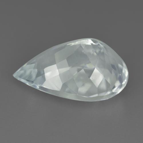Acquamarina Bianco verdastro molto chiaro naturale da 4.52 ct, Forma a pera, VVS