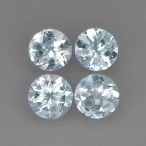 Acquamarina naturale blu da 1,57 ct, taglio rotondo, VS-SI