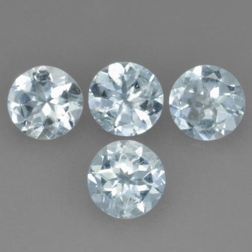 Acquamarina naturale blu da 1,57 ct, taglio rotondo, VS-SI