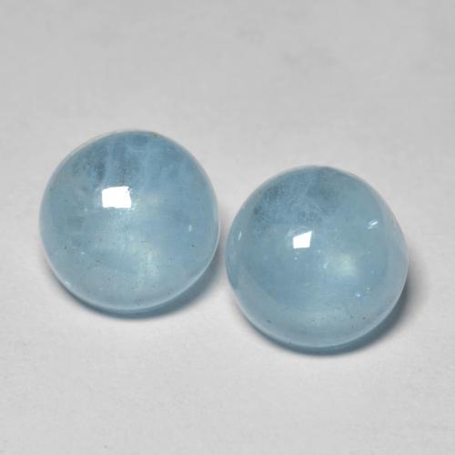 Acquamarina naturale blu da 4,85 ct, taglio rotondo, traslucido
