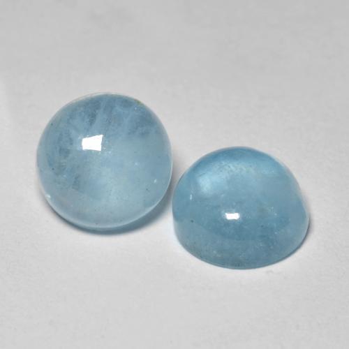 Acquamarina naturale blu da 4,85 ct, taglio rotondo, traslucido