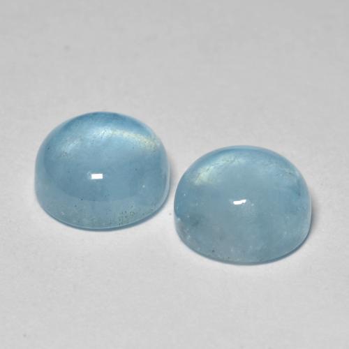 Acquamarina naturale blu da 4,85 ct, taglio rotondo, traslucido