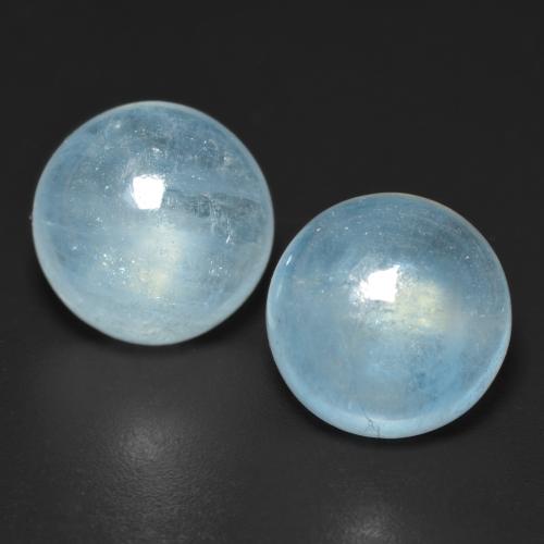 Acquamarina naturale turchese da 9,05 ct, taglio rotondo, trasparente