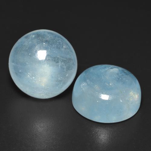 Acquamarina naturale turchese da 9,05 ct, taglio rotondo, trasparente