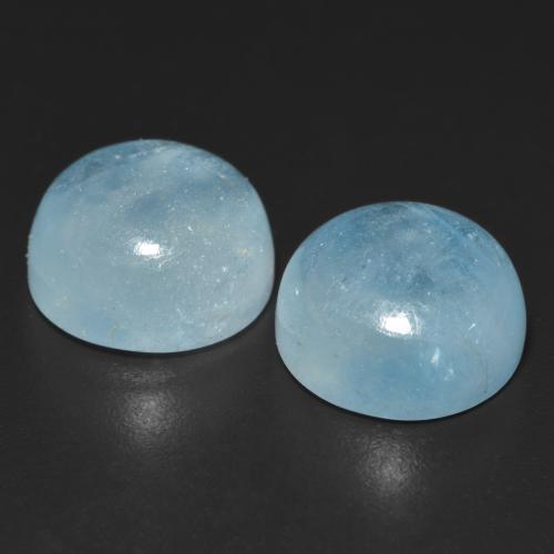 Acquamarina naturale turchese da 9,05 ct, taglio rotondo, trasparente