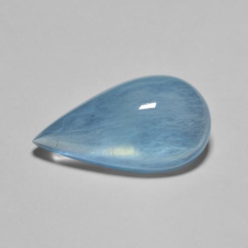 Acquamarina naturale blu da 5,79 ct, taglio a pera, trasparente