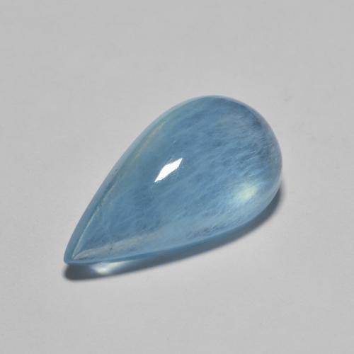 Acquamarina naturale blu da 5,79 ct, taglio a pera, trasparente