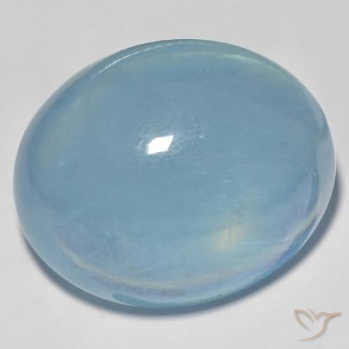 43.77ct Naturale Alzavola Chiaro Acquamarina, Ovale, Trasparente