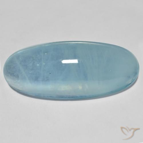 31.34ct Naturale Verde bluastro chiaro Acquamarina, Ovale, Trasparente