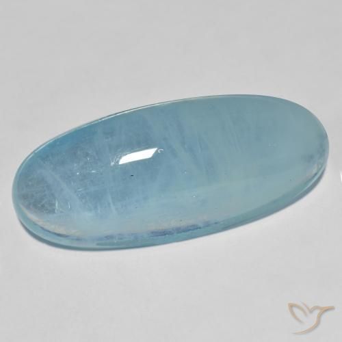 Acquamarina Verde bluastro chiaro naturale da 31.34 ct, Ovale, Trasparente
