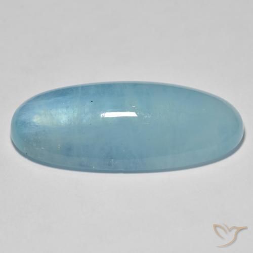 Acquamarina Verde bluastro chiaro naturale da 31.34 ct, Ovale, Trasparente