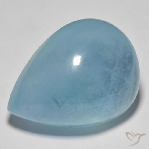 49.00ct Naturale Alzavola Chiaro Acquamarina, Forma a pera, Trasparente
