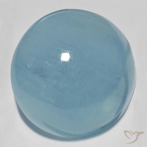 31.66ct Naturale Verde bluastro chiaro Acquamarina, Rotondo, Trasparente