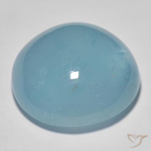 Acquamarina Verde bluastro chiaro naturale da 31.66 ct, Rotondo, Trasparente