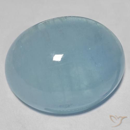 Acquamarina Blu verdastro naturale da 41.14 ct, Ovale, Trasparente