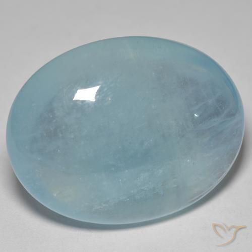 Acquamarina Verde bluastro chiaro naturale da 71.79 ct, Ovale, Trasparente