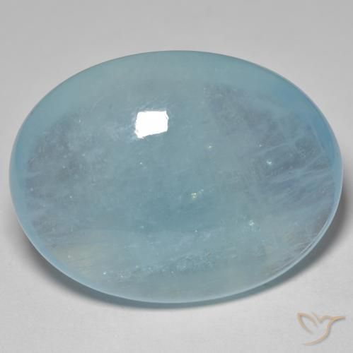 Acquamarina Verde bluastro chiaro naturale da 71.79 ct, Ovale, Trasparente