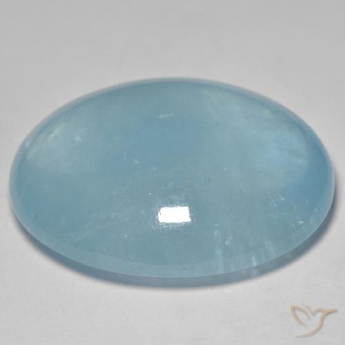 Acquamarina Verde bluastro chiaro naturale da 71.79 ct, Ovale, Trasparente