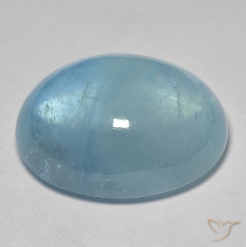 Acquamarina Verde bluastro chiaro naturale da 31.95 ct, Ovale, Trasparente
