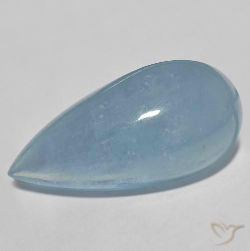 34.90ct Naturale Celeste chiaro Acquamarina, Forma a pera, Traslucido