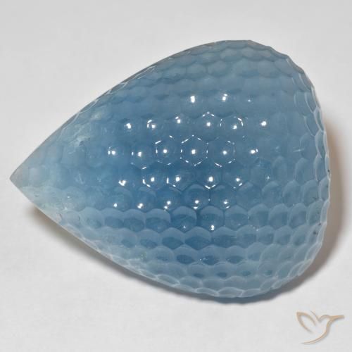 89.31ct Naturale Blu verdastro Acquamarina, Forma a pera, Traslucido