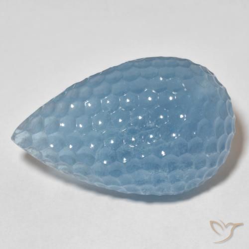 65.04ct Naturale Azzurro Acquamarina, Forma a pera, Traslucido