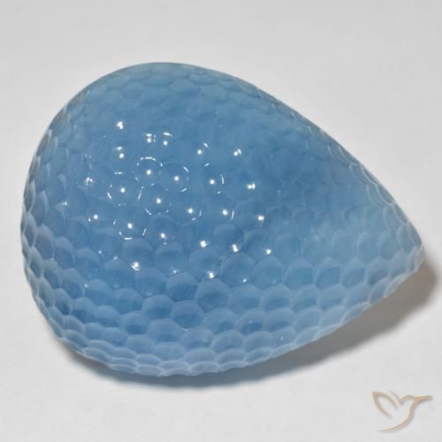 Acquamarina Maya Blue naturale da 115.20 ct, Forma a pera, Traslucido