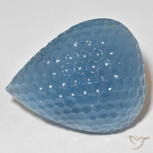 97.31ct Naturale Maya Blue Acquamarina, Forma a pera, Traslucido