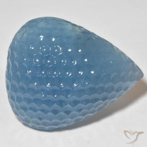 Acquamarina Maya Blue naturale da 97.31 ct, Forma a pera, Traslucido