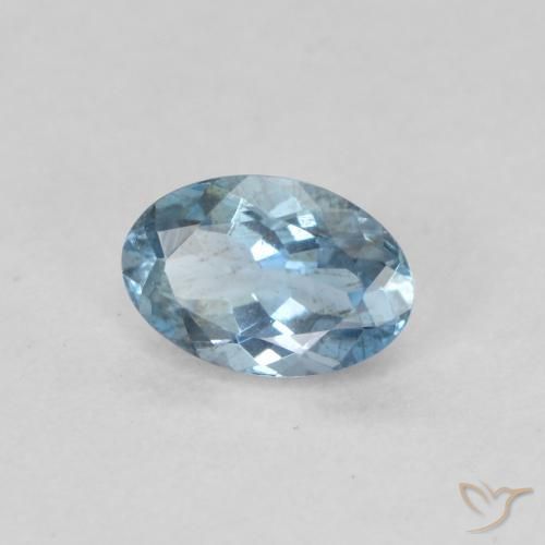 Acquamarina Celeste naturale da 0.42 ct, Ovale, VS