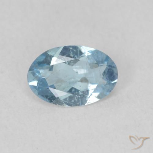 Acquamarina Celeste naturale da 0.37 ct, Taglio ovale, VS-SI
