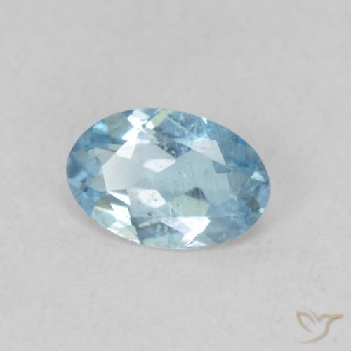 Acquamarina Celeste naturale da 0.37 ct, Taglio ovale, VS-SI