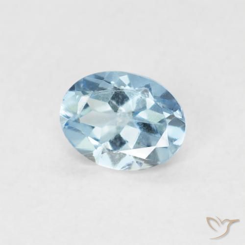 Acquamarina Azzurro naturale da 0.29 ct, Ovale, VVS-VS