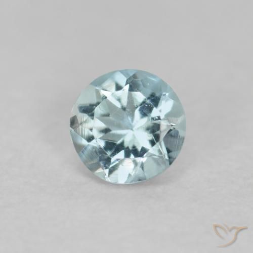 Acquamarina Azzurro-Verde naturale da 0.17 ct, Rotondo, VS