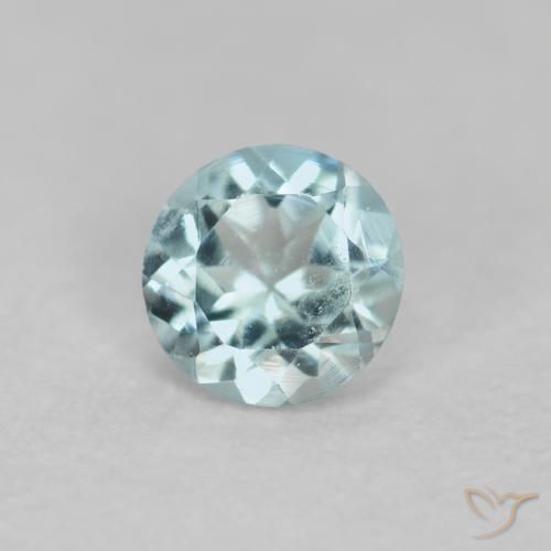 0.22ct Naturale Azzurro-Verde Acquamarina, Rotondo, VS, Photo A