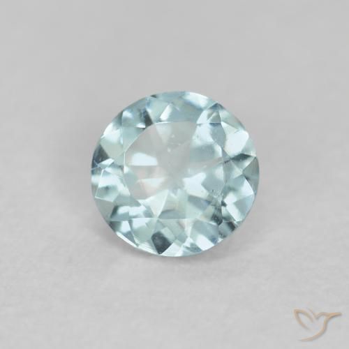 0.24ct Naturale Azzurro-Verde Acquamarina, Rotondo, VS