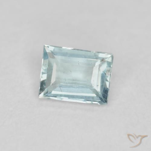 Acquamarina Azzurro-Verde naturale da 0.18 ct, Taglio a baguette, VS