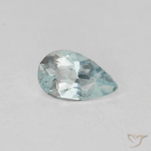 Acquamarina naturale azzurro-verde da 0,23 ct, taglio a pera, VS