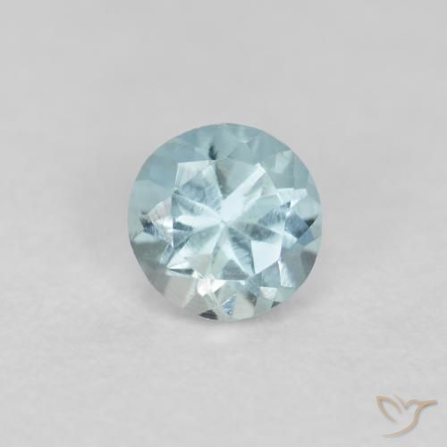 0.23ct Naturale Azzurro-Verde Acquamarina, Rotondo, VS
