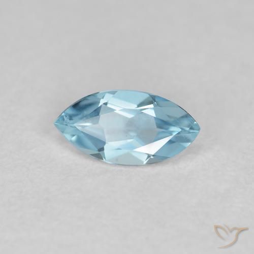 Acquamarina Celeste naturale da 0.20 ct, Taglio marquise, VVS-VS