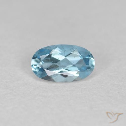Acquamarina Blu medio naturale da 0.23 ct, Ovale, VVS-VS