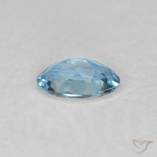 Acquamarina naturale blu da 0,17 ct, taglio ovale, VVS-VS